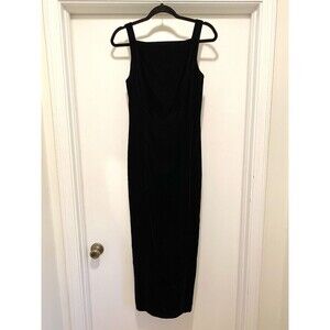 RARE Vintage 80s Climax PM Black Velvet Low Back Dress Sz 5/6 Goth Prom Cocktail